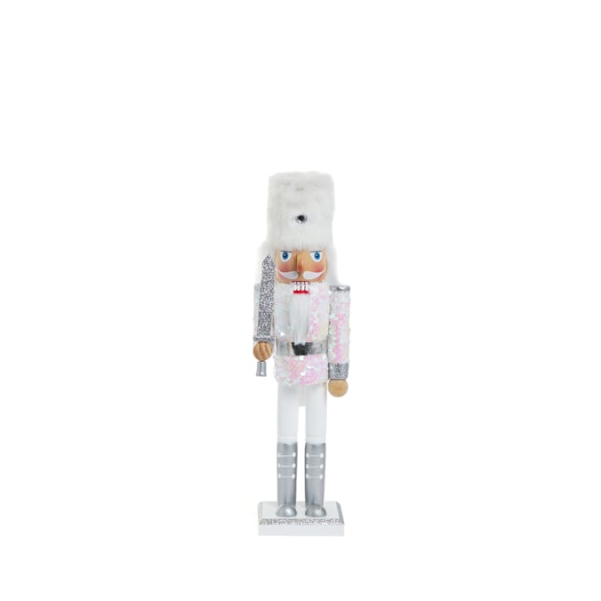 Festive Feeling 38cm Glitter Nutcracker Home Bargains