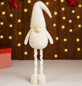 Festive Feeling Large Extendable Gonk - White
