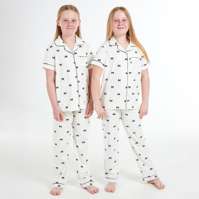 Originals Girls Button Bow Pyjamas with Scrunchy