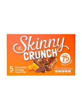 Skinny Crunch Chocolate Orange 5 Bars Snack x10