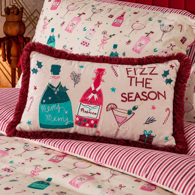 The Lifestyle Edit Wrapped In Joy Christmas Cocktail Cushion