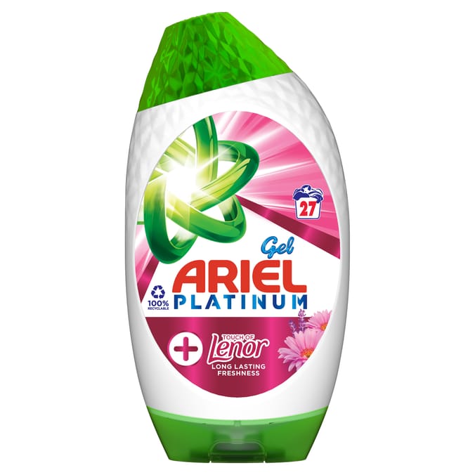 Ariel Washing Liquid Laundry Detergent Gel 27 Washes 945ml +Touch of Lenor Long Lasting Freshness