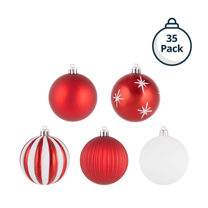 Festive Feeling 7cm Candy Cane Christmas Bauble 35 Pack - Star