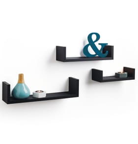 Everyday Essentials Set Of 3 Tray Shelves - Black