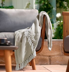 The Outdoor Edit Earthed Woven Throw - Taupe