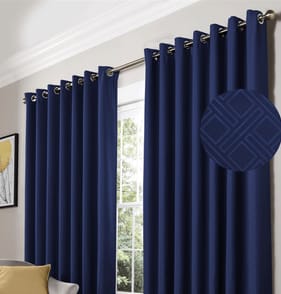 Alan Symonds Diamond Blackout Curtains - Blue 46 x 54
