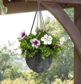 Jardin Artificial Willow Hanging Basket - Grey