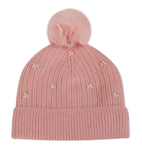 Originals Winter Kids Pink Pearl & Pom Beanie Hat - 10-13 Years