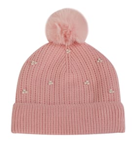 Originals Winter Kids Pink Pearl & Pom Beanie Hat - 10-13 Years