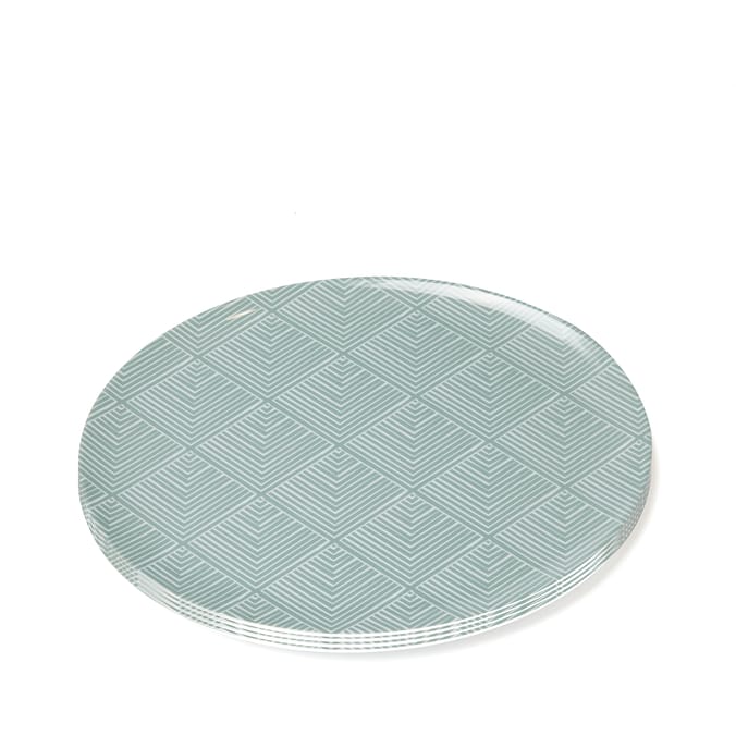 The Outdoor Living Collection Melamine 4 Chevron Dinner Plate Set - Green
