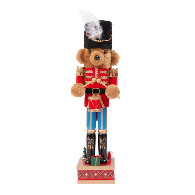 Sleigh Bells Wooden Christmas Nutcracker 38cm - Bear