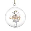 Personalised Gold Glitter Name Only Angel Glass Bauble