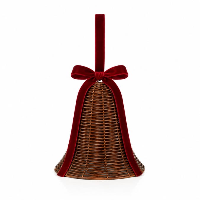 Festive Feeling Alpine Woods Christmas Hanging Rattan Bell