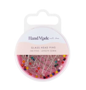 Hand Made With Love Glass Head Pins 100 Pins