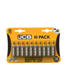JCB Super Alkaline AA Batteries 10 Pack