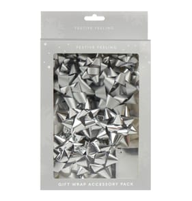 Festive Feeling Gift Wrap Accessory 42 Pack - Silver
