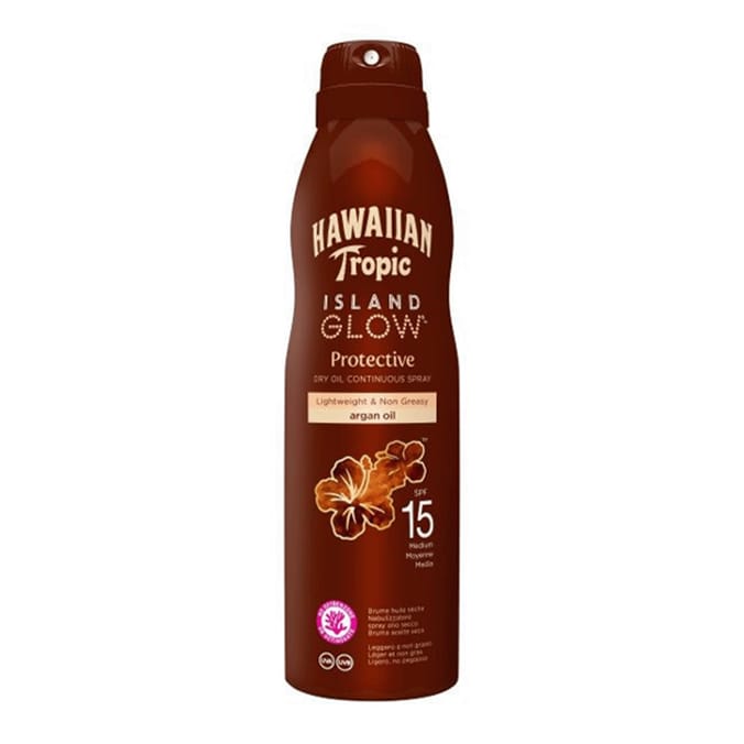 Hawaiian Tropic Island Glow Protective Dry Oil Continuous Spray 177ml - SPF 15