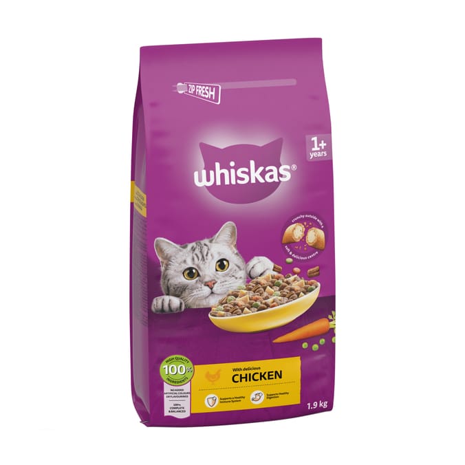 Whiskas 1+ Adult with Chicken Dry Cat Food 1.9kg