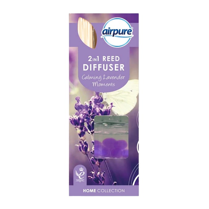 Airpure Reed & Bead Diffuser 2-in-1 30ml - Calming Lavender