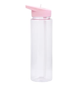 Hydrate Clear Bottle With Coloured Lid - Light Pink