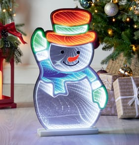 Prestige Mains Operated LED Infinity Light Stand - Snowman