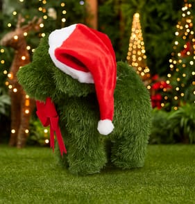 Festive Feeling Artificial Grass Christmas Dog 45cm