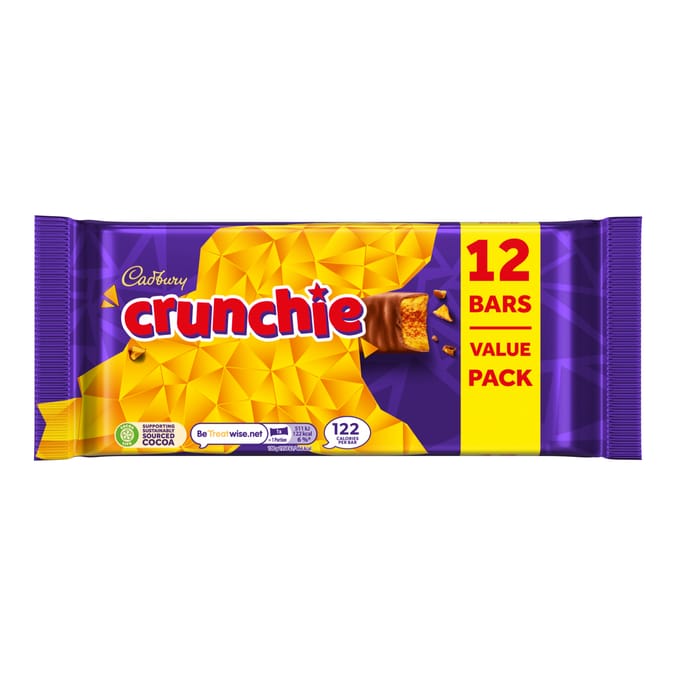 Cadbury Crunchie Chocolate Bar 12 Pack Multipack 312.2g