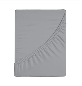 The Threadery Grey 200 Thread Count Deep Fitted Cotton Percale Sheet - Kingsize