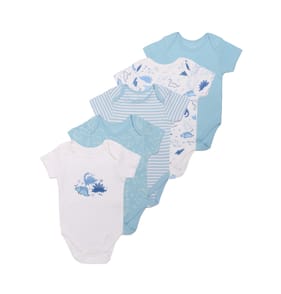 Pure Baby Blue Bodysuit 5 Pack - 3-6 Months