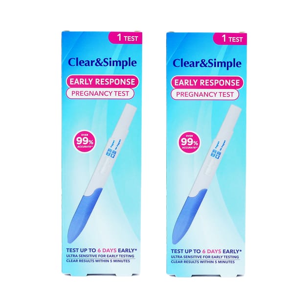 Clear & Simple Early Response Pregnancy Test x2 Home Bargains