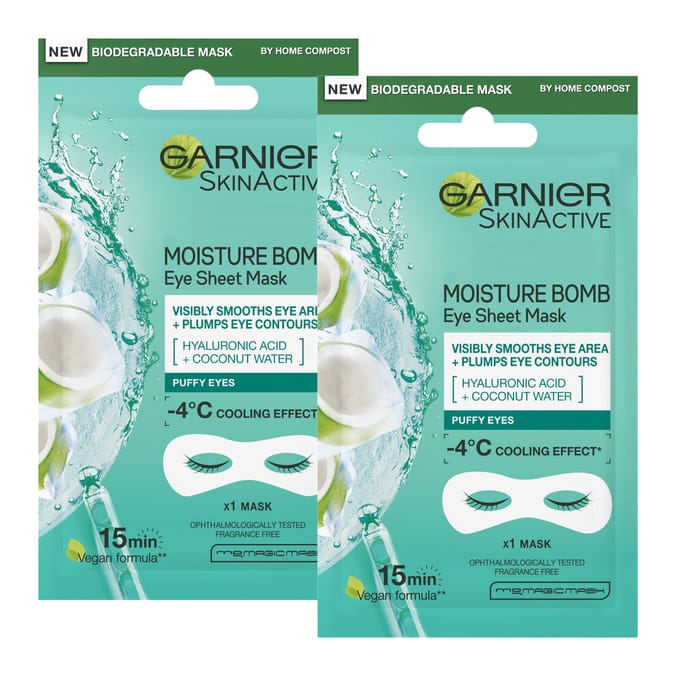 Garnier MoistureHyaluronic Acid and Coconut Water Hydrating Eye Sheet Mask x2