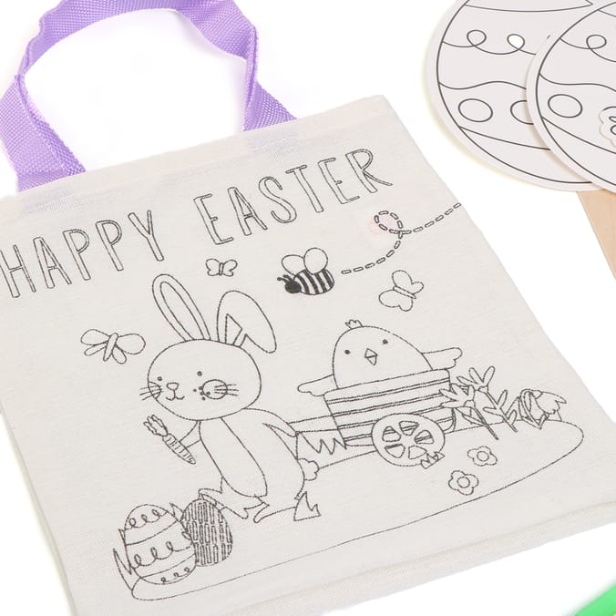 Hoppy Easter Colour Your Own Characters & Bag