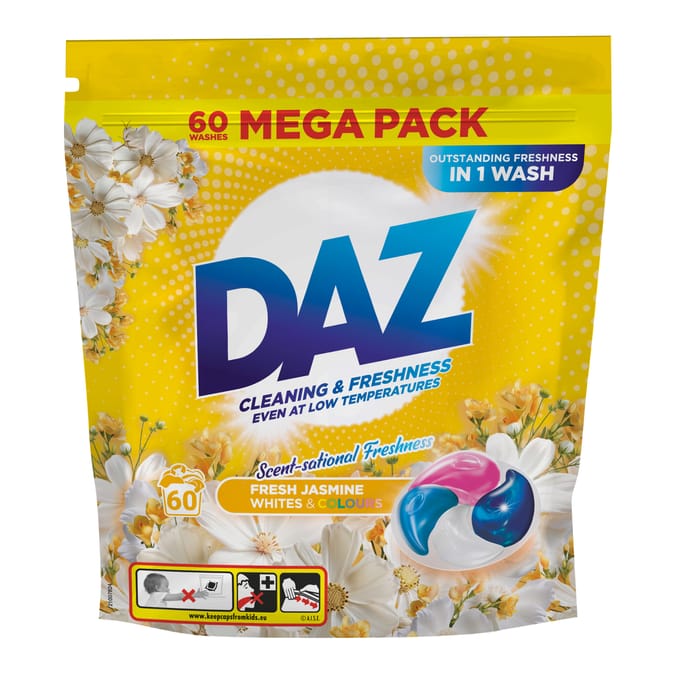 Daz Laundry Capsules 18g 60 Washes - Fresh Jasmine