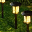 Firefly Crackle Glass Lantern Stake Solar Light