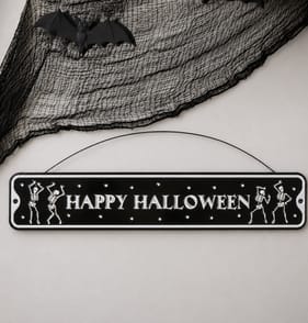 Hallow Scream Sign Metal Plaque - Happy Halloween