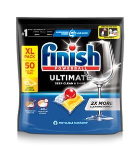 Finish Ultimate Deep Clean & Shine Dishwasher Tablets 50 Tabs - Lemon