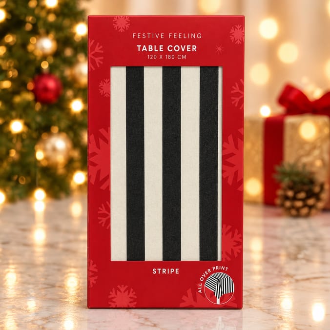  Festive Feeling Table Cover 120x180cm - Stripe  