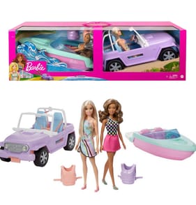 Barbie Fashion Dolls, Boat & SUV Car GXD66