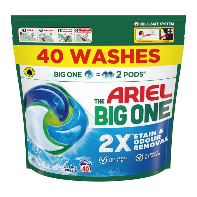 Ariel The Big One Pods 40 Washes - Alpine Fresh