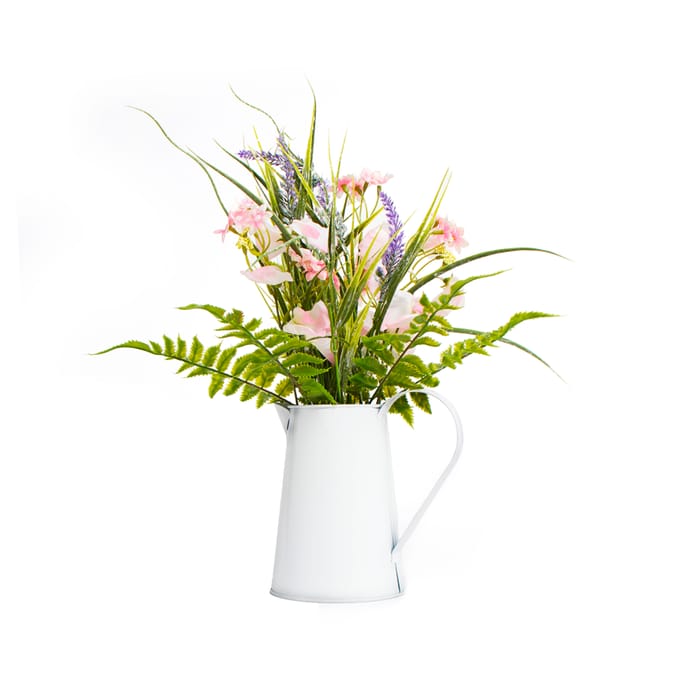 Home Collections Mixed Flowers In White Watering Can