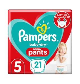 Pampers Baby-Dry Nappy Pants 21's Size 5 