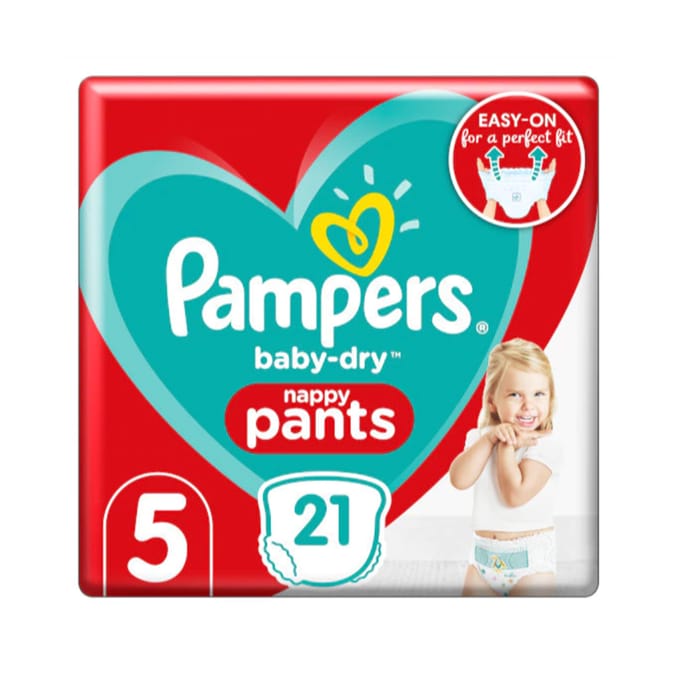 Pampers Baby-Dry Nappy Pants 21's Size 5
