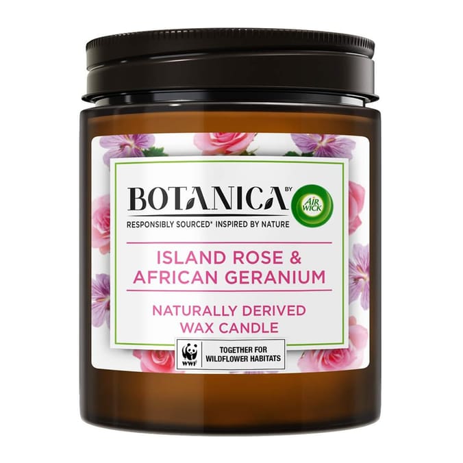 Airwick Botanica Candle 205g - Island Rose & African Geranium
