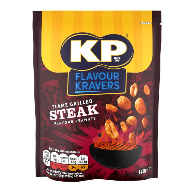 KP Flavour Kravers Flame Grilled Steak Peanuts 140g