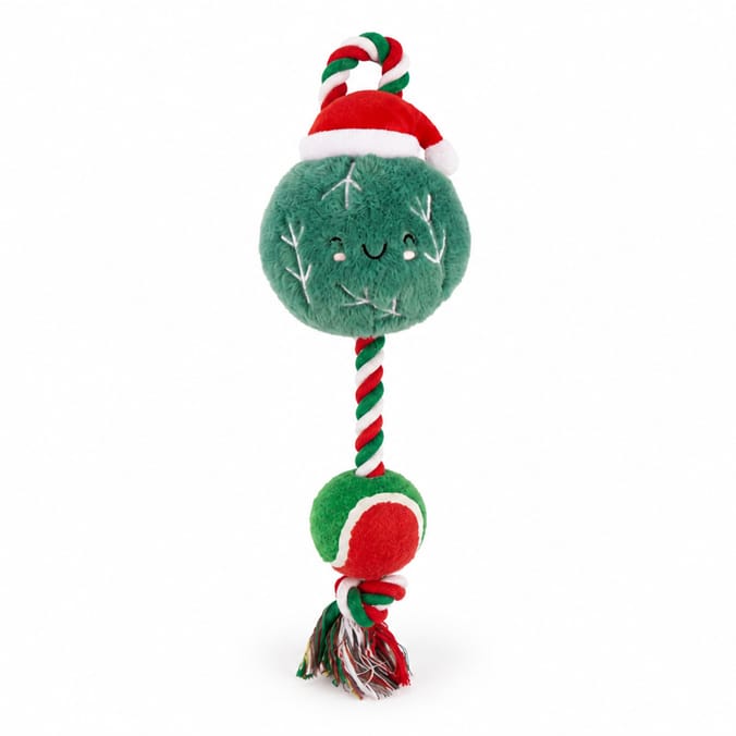 Chester's Christmas Tennis Ball & Plush Rope Toy - Sprout  