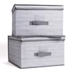 Home Solutions Large Storage Boxes with Lids - Grey x2