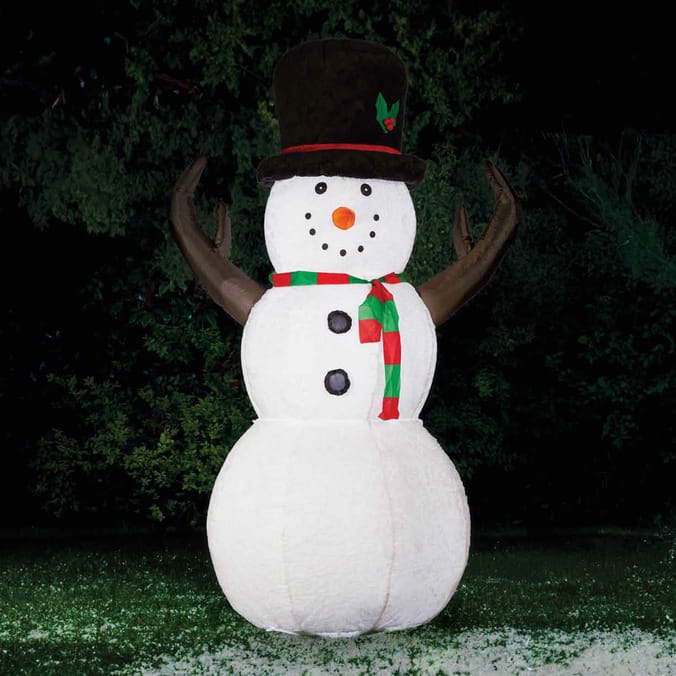 Prestige Mains Operated Light-Up Self-Inflating Snowman 6ft