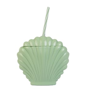 Shell Tumbler With Straw - Green