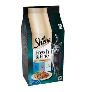 Sheba Fresh & Fine Adult Wet Cat Food 6 x 50g - Tuna and Cod in Gravy Pouches