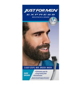 Just For Men Express Moustache & Beard Brush-In Colour - Dark Brown